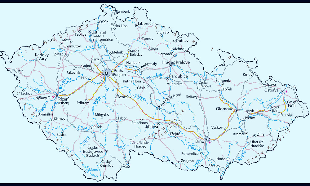 Map of Czech Republic (Czechia) - GIS Geography
